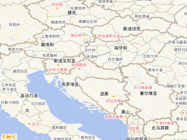 克罗地亚地图