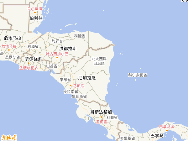 尼加拉瓜地图