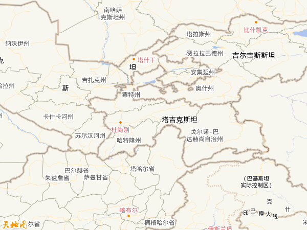 塔吉克斯坦地图