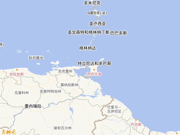 特立尼达和多巴哥地图