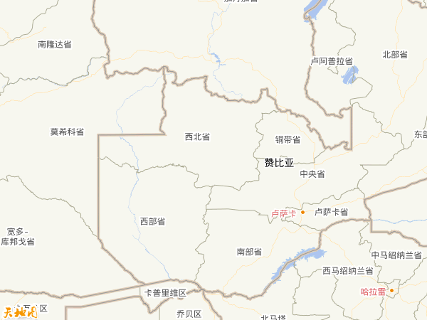 赞比亚地图